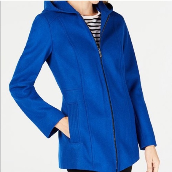 London Fog Jackets & Blazers - London Fog Wool Blend Bright Blue Lined Full Zip Comfy Cozy Warm Winter Coat